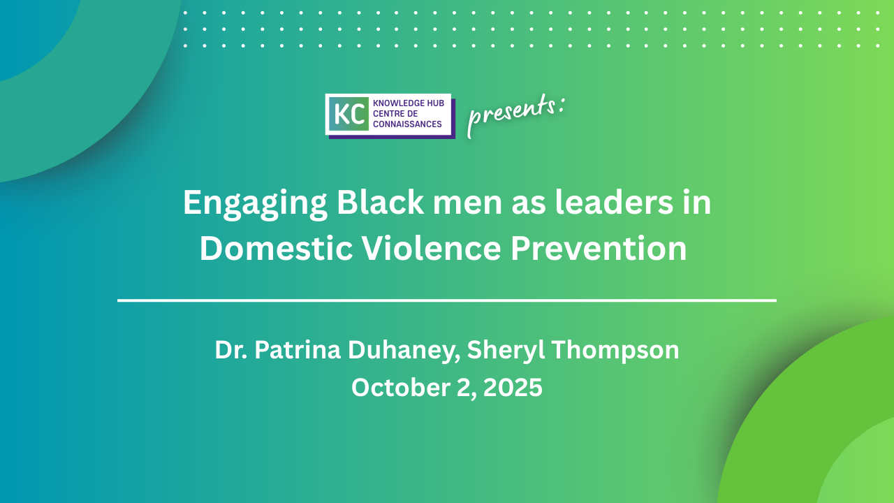 Engaging Black men as leaders in domestic violence prevention
