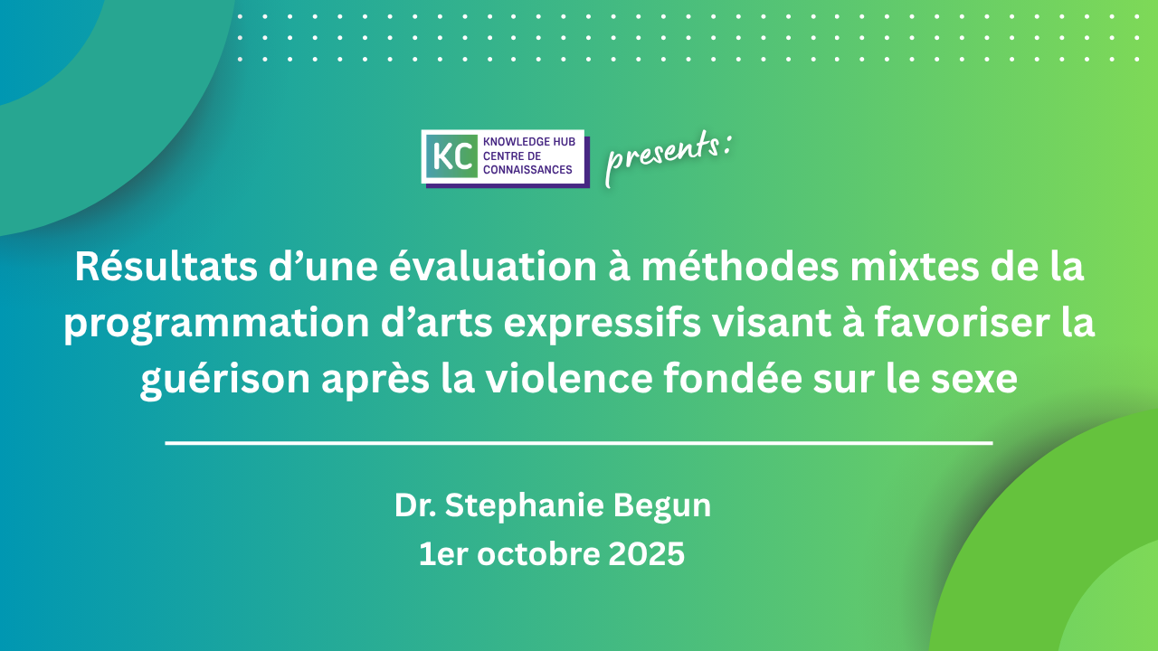 Résultats d’une évaluation à méthodes mixtes de la programmation d’arts expressifs visant à favoriser la guérison après la violence fondée sur le sexe