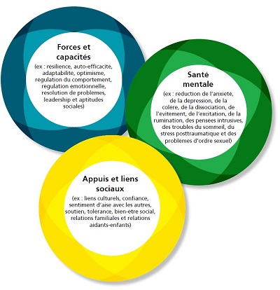 forces et capacités; santé mentale; et appuis et liens sociaux.