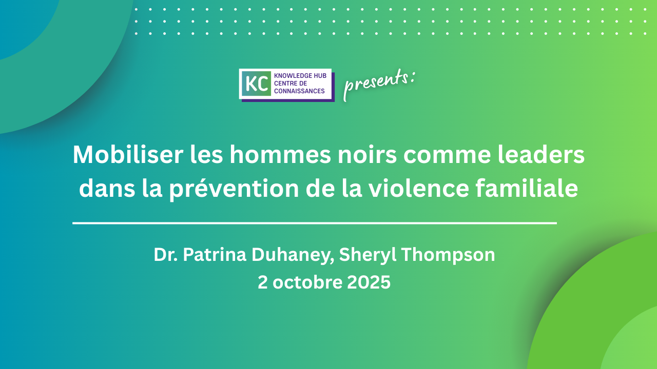 Mobiliser les hommes noirs comme leaders dans la prévention de la violence familiale